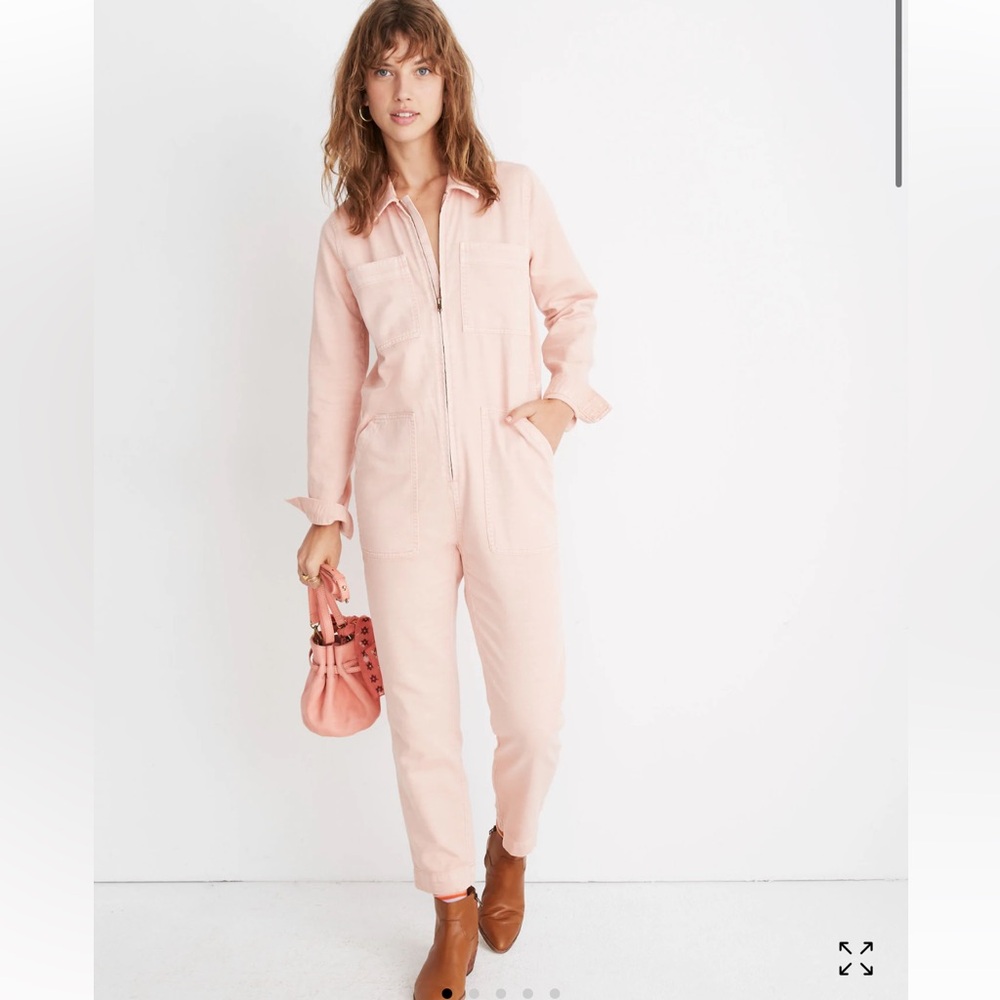 Madewell Blush Pink Zip-Front Jumpsuit